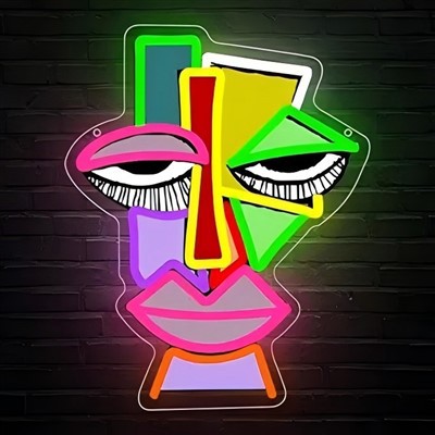 Decoración de parede abstracta de neón